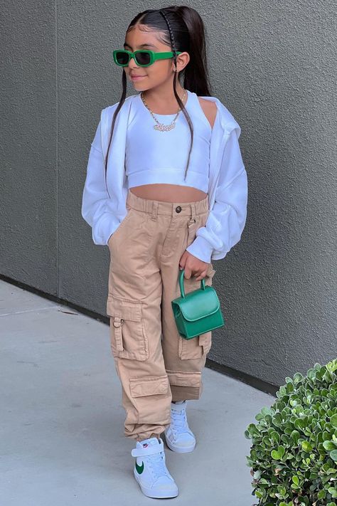 Available In Khaki. Cargo Pants Solid Pockets Button Closure Twill 100% Cotton Imported | Mini Twill Cargo Pants in Khaki size 4 by Fashion Nova Cute Outfits For 10-12, Cute Fits For 10-12, Ladies Cargo Pants Outfit, Girls Khaki Pants Outfit, Outfits For Kids 10-12, 11year Girl Outfits, Kid Fashion Girl, Cute Kid Outfit, Khaki High-waisted Cargo Pants