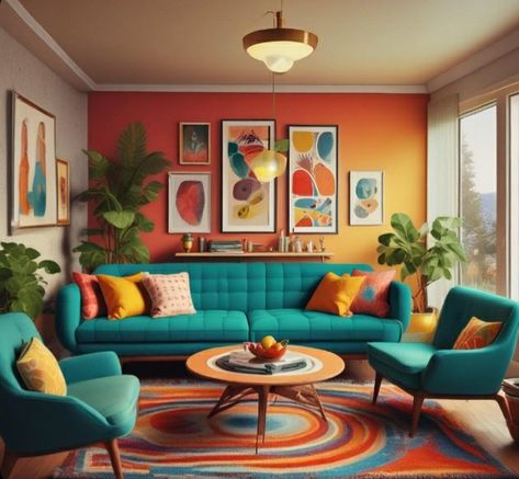 Bright Blue Couch Living Room, Turquoise Couch Living Room, Turquoise Couch Living Room Ideas, Bright Blue Couch, Green And Orange Living Room, Turquoise Couch, Blue Couch Living, Orange Living Room, Blue Couch Living Room