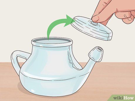 Image titled Clean a Neti Pot Step 4 Neti Pot, Saline Solution, Proper Hygiene, Nose Surgery, Nasal Congestion, How To Stay Healthy, Allergies, Surgery, Tea Pots