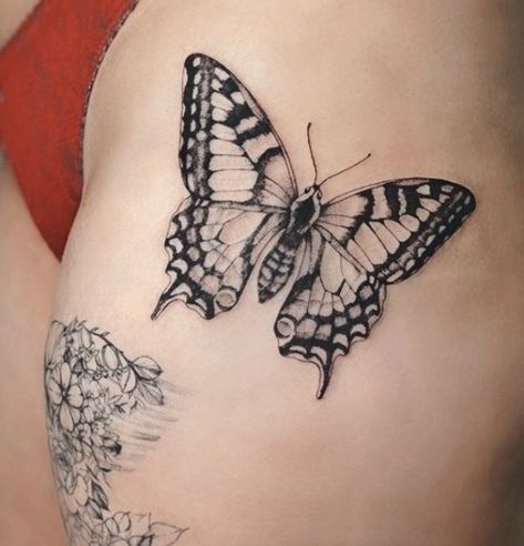 Swallowtail butterfly #tattoos #tattoo #simpletattoos Butterfly Tattoo Swallowtail, Yellow Swallowtail Butterfly Tattoo, Tiger Swallowtail Butterfly Tattoo, Swallow Tail Butterfly Tattoo, Swallowtail Tattoo, Different Butterfly Tattoo, Pretty Butterfly Tattoo, Swallowtail Butterfly Tattoo, Fineline Butterfly Tattoo