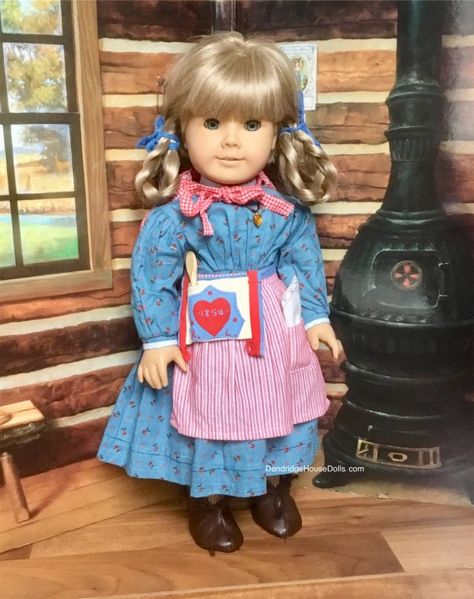 Kirsten’s Starter Collection | Dandridge House Dolls American Girl Kirsten, Kirsten Larson, Pleasant Company Dolls, Striped Apron, Pleasant Company, American Girl Doll Patterns, Hair Ribbons, Unique Toys, School Dresses