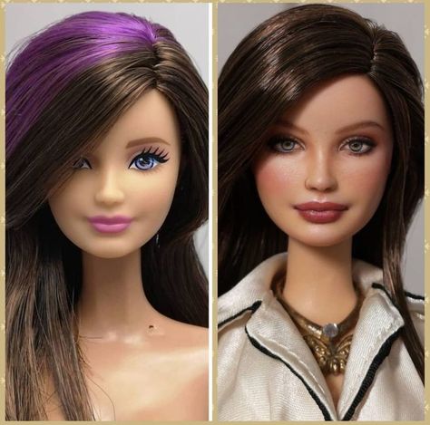 Barbie Doll Customization, Ooak Ken Doll, Barbie Transformation, Barbie Makeover, Barbie Repaint, Doll Repaint Tutorial, Realistic Barbie, Doll Face Paint, Custom Barbie