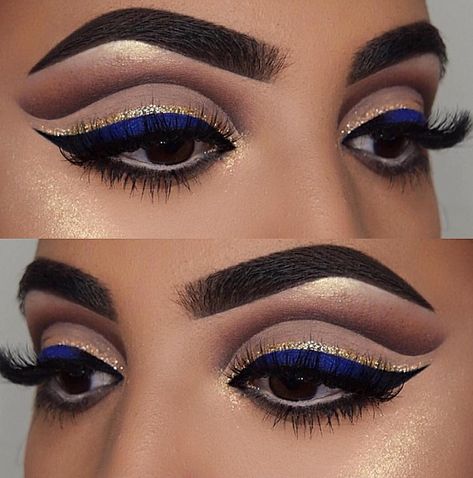 Thick eyebrows and even a little abandoned are popular for several seasons. Eyeshadow Techniques, Quinceanera Makeup, Make Up Designs, Party Make-up, Blue Makeup Looks, Party Makeup Looks, Pretty Hurts, Wedding Makeup Tips, Dramatic Makeup