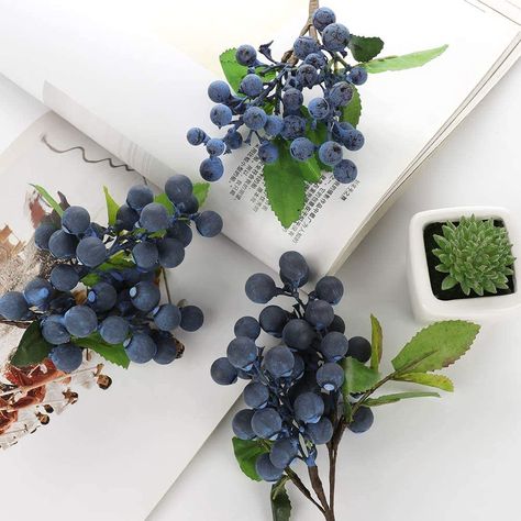 HLTER 10Pcs Artificial Blueberry Stems, Artificial Blueberry Branches, Fake Floral Berry Bouquet Simulation Fruit Flowers Spray Twig for Home Wedding Party Decor : Amazon.ca: Home Pants Decoration, Berry Bouquet, Banquet Decorations, Blueberry Fruit, Ivy Plants, Artificial Fruit, Hanging Vines, Fruit Flowers, Artificial Flower Bouquet