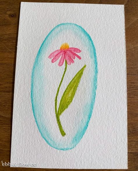 Cool Simple Watercolor Paintings, Water Color Pencil Easy, Cute Colored Pencil Drawings Easy, Watercolour Pencil Art Simple, Watercolor Pencil Drawings Easy, Drawings With Watercolor Pencils, Easy Drawing Watercolor, Drawings With Colored Pencils Easy, Simple Color Drawings