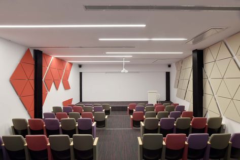 Golnan Puratos Complex,© Deed Studio Auditorium Interior Design Ideas, Auditorium Interior Design, Office Auditorium Design, School Auditorium Design Interiors, Training Center Design, University Auditorium, Meeting Hall, Contemporary Office Design, Conference Room Design