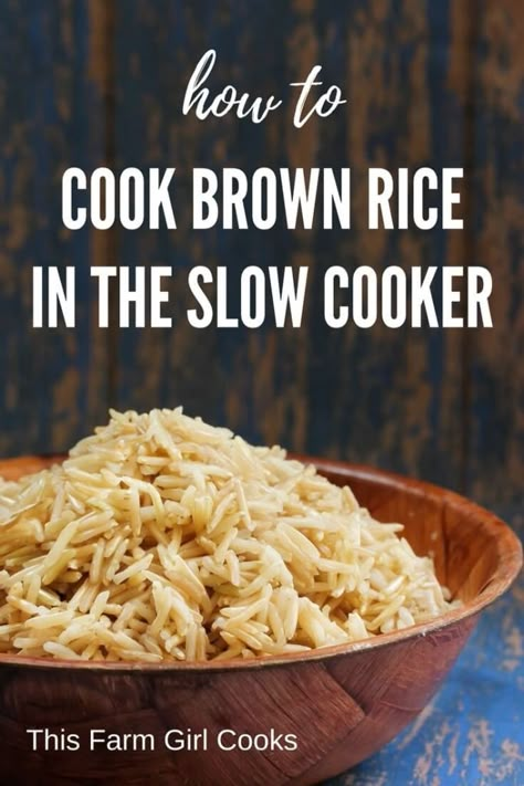 Cooking Rice In Crockpot, Slow Cooker Brown Rice, Crockpot Brown Rice, Brown Rice Slow Cooker, Rice In Crockpot, Cook Brown Rice, Quinoa In Rice Cooker, Brown Rice Cooking, Brown Rice Recipes