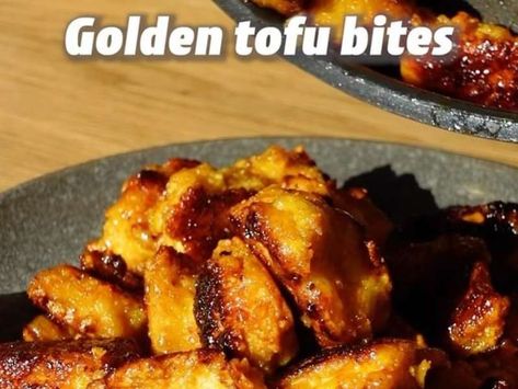 GOLDEN TOFU BITES Recipe - Whisk Tofu Bites, Tofu Recipes Vegan, Full Recipes, Tofu Recipes, A Chef, Vegan Cooking, Vegan Dinner Recipes, Delicious Vegan Recipes, Base Foods