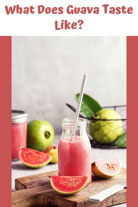 So what does guava taste like? Stop by to learn more about this rich, sweet tropical fruit! Guava Juice Recipe, Fruit Juice Recipes, Guava Fruit, Quick Lunch Recipes, Guava Juice, Edible Seeds, Refreshing Drinks Recipes, Sour Soup, Fruit Mixes