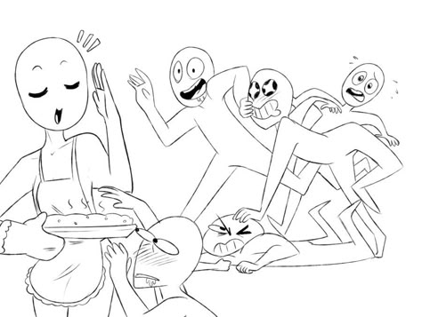 Family and friends Squad Poses, Draw Squad, Squad Memes, Draw The Squad, Drawings Of Friends, Drawing Expressions, Drawing Templates, Funny Drawings, Poses References