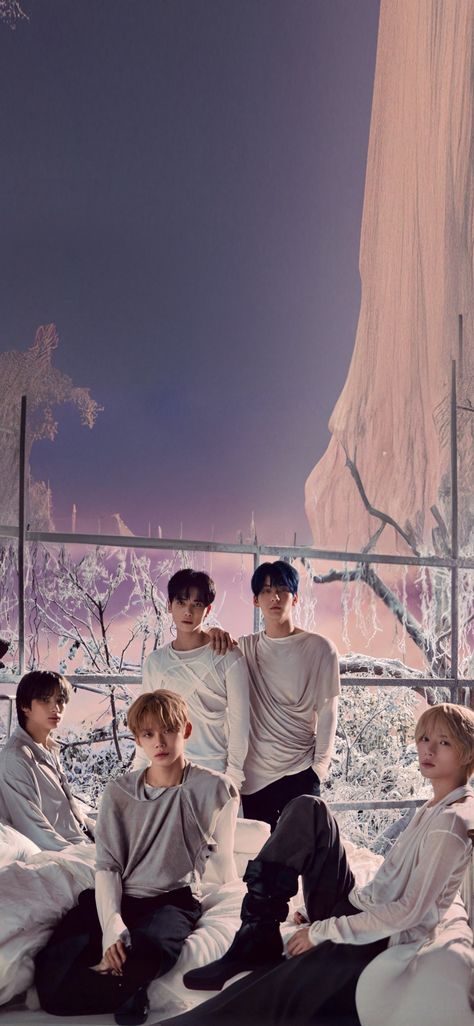 Txt Temptation Logo, Txt Group Photo Wallpaper, Txt Group Wallpaper, Txt Wallpaper Homescreen, Txt Lockscreen Aesthetic, Txt Christmas Wallpaper, Txt Group Photo Aesthetic, Txt Backgrounds, Txt Group Photo