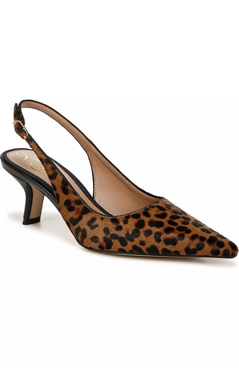 Bianka Slingback Pump (Women) | Nordstrom Dress With Flats, Leopard Print Bag, Leopard Print Outfits, Leopard Bag, Print Trends, Fashion People, Prove It, Slingback Pump, Parisian Style