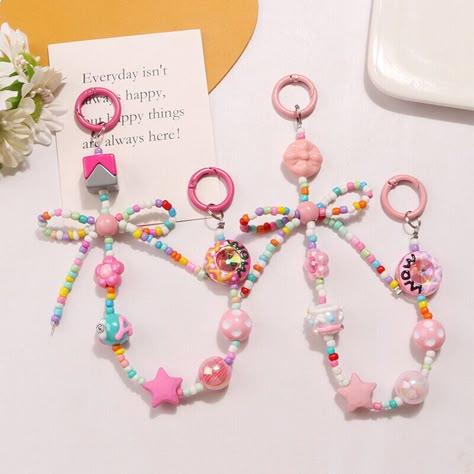 New and high quality! Description: 1. Unique hand-painted design: Our acrylic donut key chain is beautifully designed, and the exquisite hand-painted art makes each key chain unique, adding color and fun to your daily dressing. 2. High quality material: our key chain is made of high quality acrylic material, which is wear-resistant, scratch-resistant, bright and lasting, and is your ideal choice. 3. Lightweight and portable: the acrylic donut key chain is designed to be light and convenient for you to carry with you, and can be easily stored wherever you go. 4. Suitable for multiple occasions: this key chain is not only suitable for personal use, but also can be given as a gift to relatives and friends. It is suitable for birthday, Valentine's Day, Mother's Day, Thanksgiving Day, Christmas Bts Bracelet, Beads Keychain, Hand Painted Beads, Diy Jewelry Unique, Bead Charms Diy, Beads Bracelet Design, Hanging Jewelry, Phone Chain, Diy Decor Crafts