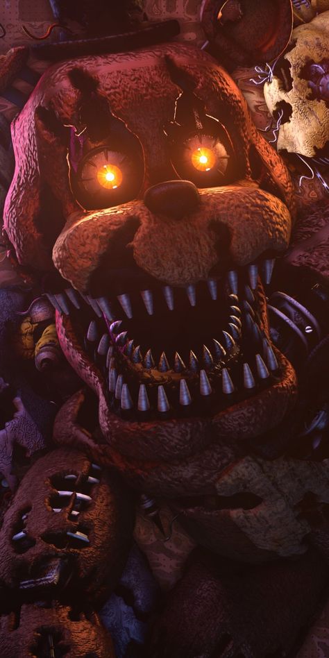 Freddy Fazbear Creepy, Freddy Fazbear Wallpaper, Freddy Fazbear Fanart, Five Nights At Freddy's Wallpaper, 3d Posters, Nightmare Freddy, Freddy's Nightmares, Fnaf Song, Fnaf Baby