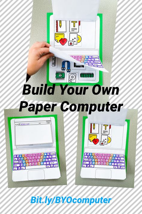 Computer Sheet Craft, Project Ideas For Computer Science, Computer Craft, Computer Template, Computer Project, Tlm For Computer Science, Computer Paper Crafts, Computer Project Ideas, Paper Computer