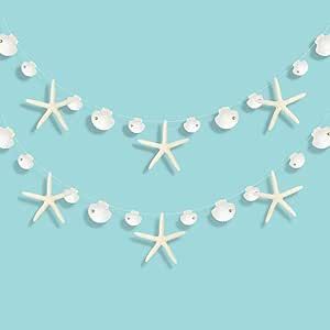 Decor365 Flat Paper White Finger Starfish Sea Shell Garland Ocean Coastal Nautical Party Decoration Starfish Cutouts Hanging Bunting Banner Under The Sea Mermaid Wish Birthday Beach Wedding Decor Ocean Party Decorations, Beach Birthday Decorations, Seashell Garland, Shell Garland, Tissue Paper Tassel Garland, Beach Wedding Decor, Nautical Party Decorations, Garland Wedding Decor, Tissue Paper Tassel