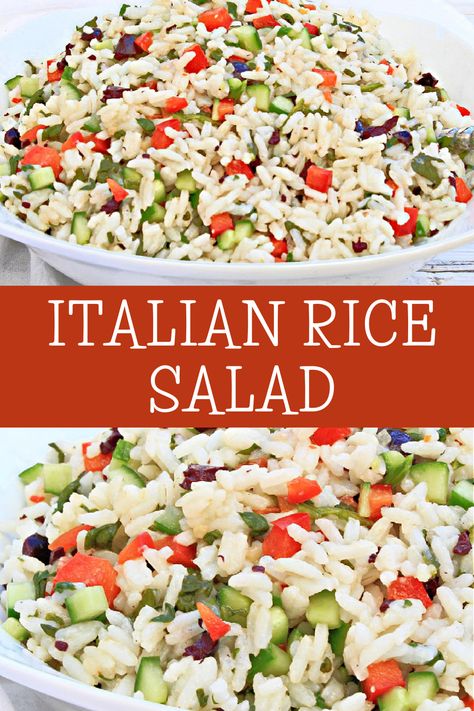 Cold Rice Salad Recipes, Italian Rice Salad, Rice Salad Cold, Eat More Fruit, Salad With Spinach, Rice Salad Recipes, Italian Rice, Fruit And Veggies, Art To Make