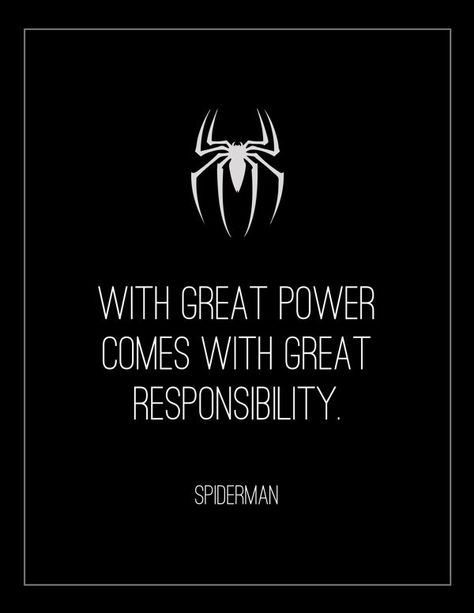 With great power..  Spider-Man (2002)  Movie Quote Poster by Lois Derme #amu - Quotes T Shirt - Ideas of Quotes T Shirt #quotesshirts #quotetshirts -   With great power..  Spider-Man (2002)  Movie Quote Poster by Lois Derme #amusementphile Spider Man Quotes, Spider Man 2002, Superhero Quotes, Avengers Quotes, Hero Quotes, Marvel Quotes, Movie Quote, Funny Life, Bd Comics