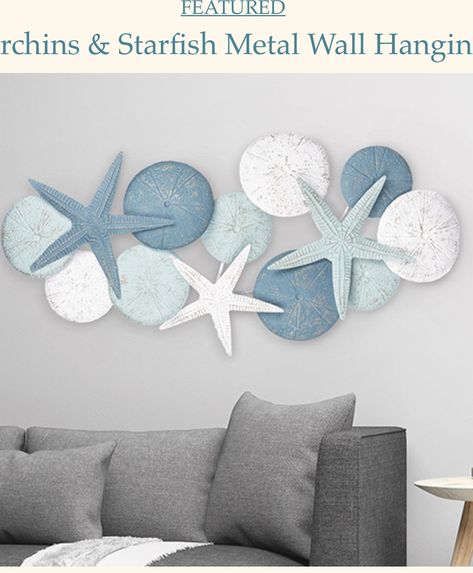 Houseboat Decor, Condo Art, Starfish Wall Art, Starfish Wall Decor, Seaside Wall Art, Beach Wall Hanging, Beach House Living Room, Family Room Makeover, Seaside Decor