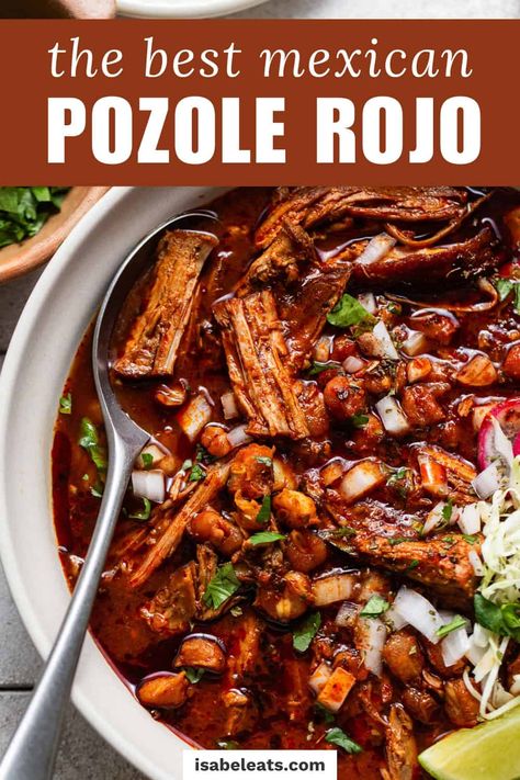 Mexican Pork And Beans, Authentic Hispanic Recipes, Pork Loin Recipes Mexican, Mexican Breakfast Recipes Authentic, Mexican New Years Food, Mexican Pozole Recipe Pork, Pork Mexican Recipes, New Mexican Food Recipes, Mexican Food Recipes Authentic Dinners