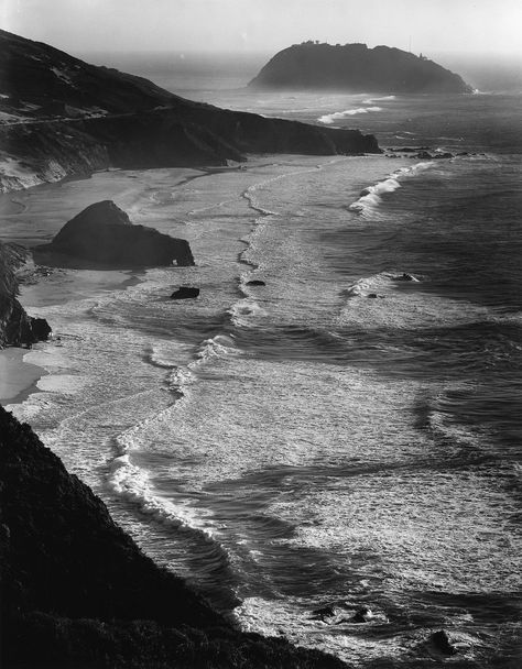 Ansel Adams '46 CA Point Sur, Big Sur Ansel Adams Prints, Ansel Adams Photos, Straight Photography, View Finder, Ib Art, August Sander, Fotografi Vintage, Black And White Landscape, Black And White Photograph