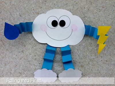 Sky And Weather Crafts For Preschool, Preschool Cloud Crafts, Cloud Crafts Preschool, Cloud Craft Preschool, Preschool Weather Crafts, Cloud Crafts For Kids, Weather Crafts For Preschoolers, Weather Themed Crafts, Weather Crafts For Kids