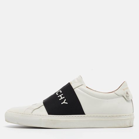 Givenchy White/Black Leather Urban Street Logo Slip On Sneakers Size 40 Street Logo, Urban Street, On Sneakers, Luxury Closet, Luxury Accessories, Slip On Sneakers, Givenchy, White Black, White And Black