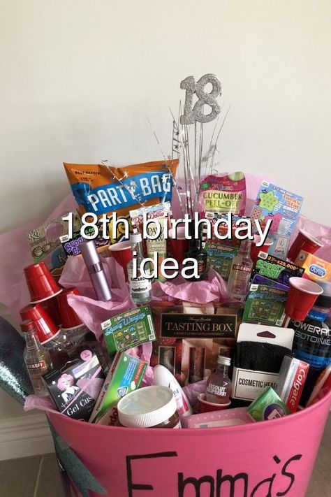 Diy 18th Birthday Gifts, 18th Birthday Gifts For Best Friend, 18th Birthday Present Ideas, Gifts For 18th Birthday, 18th Birthday Gifts For Girls, 22 Birthday, Birthday Presents For Friends, 38th Birthday, Birthday Basket