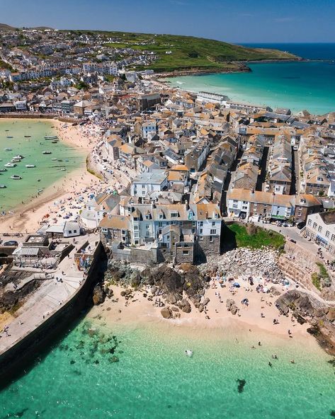 (2) Home / Twitter St Ives Cornwall, British Seaside, Drone Images, St Ives, Great British, Blue Water, Beautiful Destinations, Cornwall, The Uk