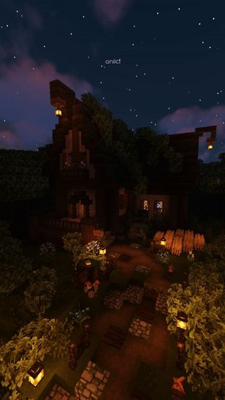 Witchy Cottage Minecraft, Minecraft Witch Aesthetic, Witch Cottage Minecraft, Minecraft Witchcore, Halloween Minecraft Houses, Minecraft Witch House Interior, Minecraft Witch House Ideas, Witch Hut Minecraft, Witchy Minecraft