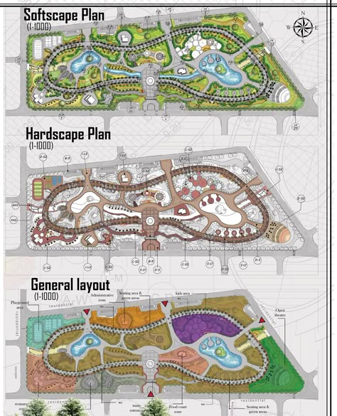 Landscape Architecture Masterplan Design, Park Layout Landscape, Park Masterplan, Community Park Design, Public Park Design, Parking Plan, Site Development Plan, Masterplan Architecture, Site Plan Design