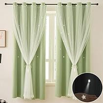 Light Green Curtains, Double Layer Curtains, Light Green Rooms, Curtains For Girls Bedroom, Green Curtains Bedroom, Aesthetic Curtains, Layer Curtains, Curtains Double, Girls Bedroom Lighting