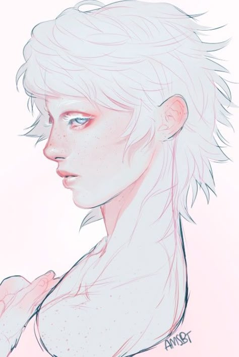 Albino Oc, Albino Girl, Art And Drawing, Arte Sketchbook, Character Design Male, Boy Art, A Drawing, White Hair, Fantasy Character Design