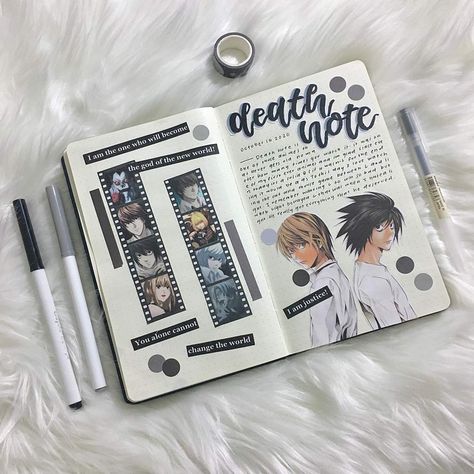 Anime Book Cover Ideas, Art Journal Aesthetic, Anime Journal Ideas, Aesthetic Bullet Journal, Kpop Anime, Bullet Journal Cover Ideas, Anime Journal, Kpop Journal, Bullet Journal Mood