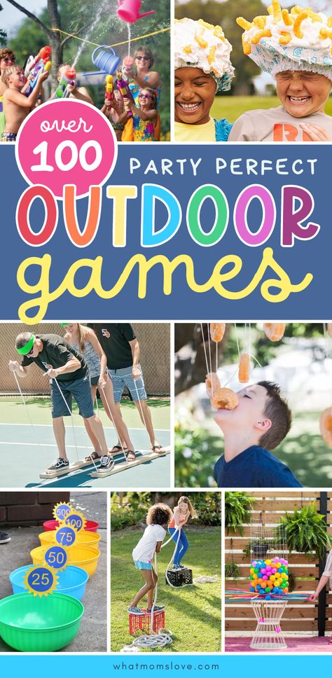 Outdoor Party Games, Outside Games, Fun Outdoor Games, Outdoor Game, Family Party Games, Outdoor Games For Kids, Family Fun Games, Backyard Games, Kids Party Games