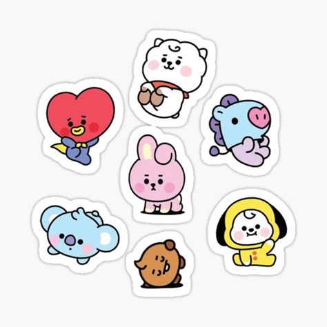 Bt21 Babies Gifts & Merchandise | Redbubble Bt21 Stickers, Seni Resin, Stickers Bts, Stickers Kpop, Preppy Stickers, Korean Stickers, Bts Bt21, Cute Laptop Stickers, Pop Stickers