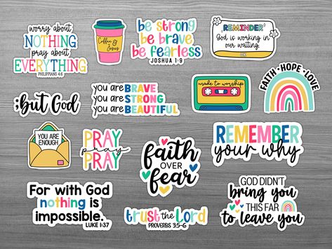 Stickers Bible Verse, Bible Journal Stickers, Happy Planner Free Printable, Why Pray, Jesus Printable, Mini Bible, Faith Board, Faith Journey, Faith Stickers