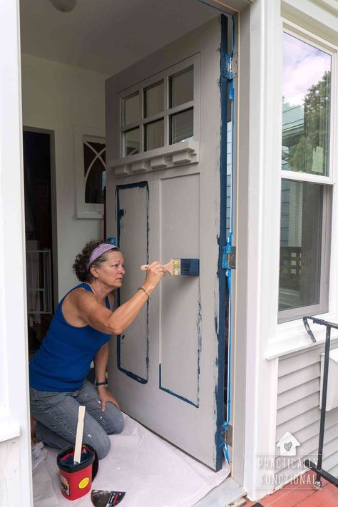 Painting Exterior Doors, Paint Front Door Diy, Painting The Front Door, Painting A House, Paint A Door, Painting Doors, Paint Door, Front Door Makeover, Door Paint