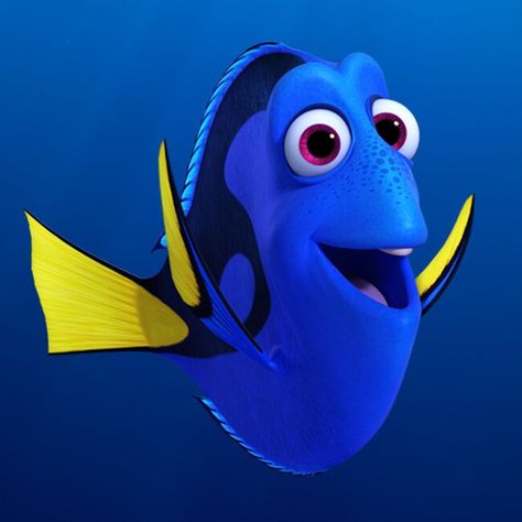 Finding Dory Aesthetic, Blue Characters Disney, Hear Me Out Women, Dory Aesthetic, Dori Fish, Dory From Finding Nemo, Dory Drawing, Finding Nemo Characters, Blue Characters