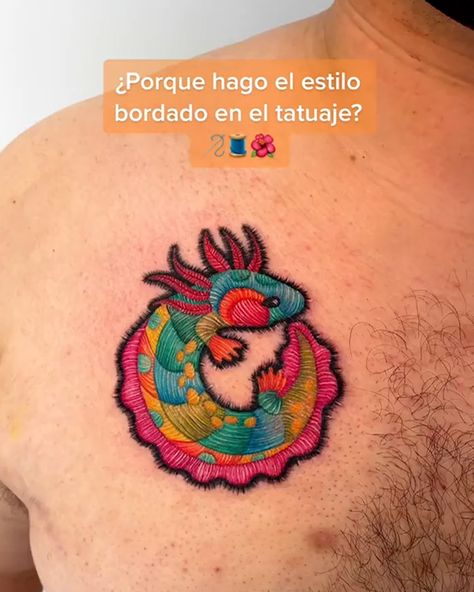 Pero Like - embroidery tattoos Otomi Tattoo, Tattoo Bordado Mexicano, Alebrijes Tattoo, Alebrije Tattoo, Mexican Embroidery Tattoo, Embroidery Tattoo Ideas, Mexican Culture Tattoo, Small Mexican Tattoo, Mexican Heritage Tattoos