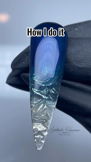 Blue Glass Nails Acrylic, Ice Nails Winter, Icy Acrylic Nails, Icey Nails Designs, Iceicals Nails, Ice Nails Ideas, Black Ice Nails, Icicle Nails Tutorial, Ice Blue Winter Nails