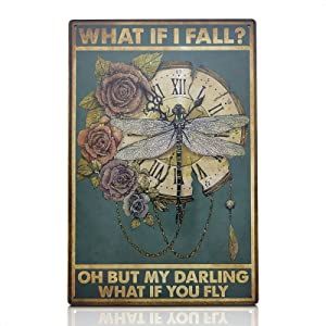 What If You Fly Home Wall Decor - Metal Wall Art Fall Decor Aluminum Tin Signs for Home Decor Vintage Wall Decor - Fall Sign for Home Decor Tin Sign Vintage Posters Coffee Bar Sign Funky Decor MALLONY Décor Steampunk, Dragonfly Wall Decor, Fall Room Decor, Dragonfly Wall Art, What If You Fly, Coffee Wall Decor, Retro Kunst, Retro Metal Signs, Steampunk Decor