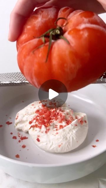 Frozen Tomato Burrata, Refreshing Summer Recipes, Party Nibbles, Freezing Tomatoes, 20 Grams Of Protein, Nibbles For Party, Nutrition Label, Balsamic Reduction, Flaky Salt