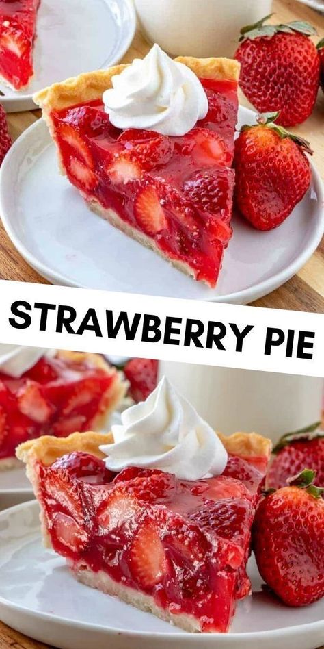 Shoneys Strawberry Pie, Fresh Strawberry Recipes, Strawberry Pie Recipe, Frozen Pie Crust, Fresh Strawberry Pie, Pie Pops, Strawberry Dessert Recipes, Homemade Pastries, Summer Dessert Recipes