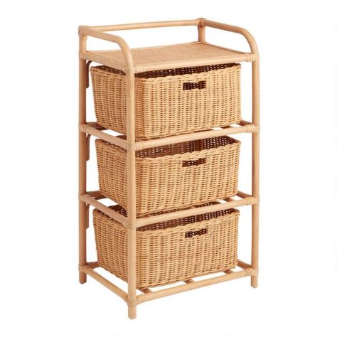 Shelton Bamboo And Rattan 3 Drawer Storage Shelf - v1 Bathroom Cart, Rooms Decoration, Diy Upholstery, 3 Drawer Storage, Upholstery Projects, Storage Towers, Drawer Storage, Cute Room Decor, 3 Drawer