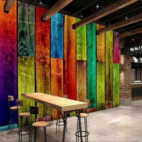 Mexican Restaurant Decor, Wooden Wallpaper, Restaurant Design Inspiration, Outdoor Restaurant Design, Paper Home, Silk Wallpaper, Bar Design Restaurant, Cafe Interior Design, Restaurant Interior Design