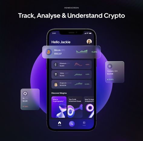 Magma - Cryptocurrency App on Behance App Ads, Crypto Investment, App Marketing, App Interface Design, App Interface, Trading Post, Cool Inventions, Photoshop Design, App Ui