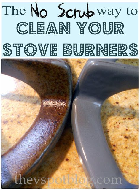 The easiest ever, No-Scrub way to clean your yucky stove burners! Clean Stove Burners, Clean Stove, Spring Cleaning Hacks, Household Cleaning Tips, Diy Cleaners, Steam Cleaning, Cleaners Homemade, Cool Ideas, Natural Cleaning Products