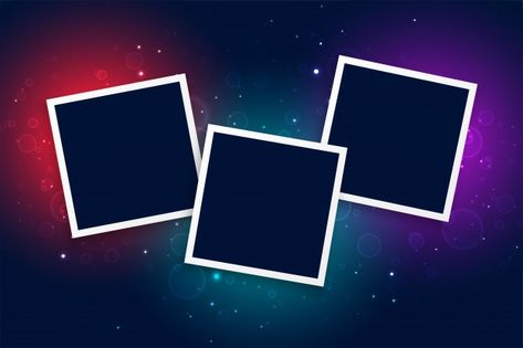 Three photo frames with glowing light ef... | Free Vector #Freepik #freevector #background #frame #mockup #border Frame Foto Design, Photo Border Frames, Love Frames Background, Frame Green Screen, Cb Hd Background, Three Photo Frame, Photo Frame Layout, Album Design Ideas, Young Couples Photography