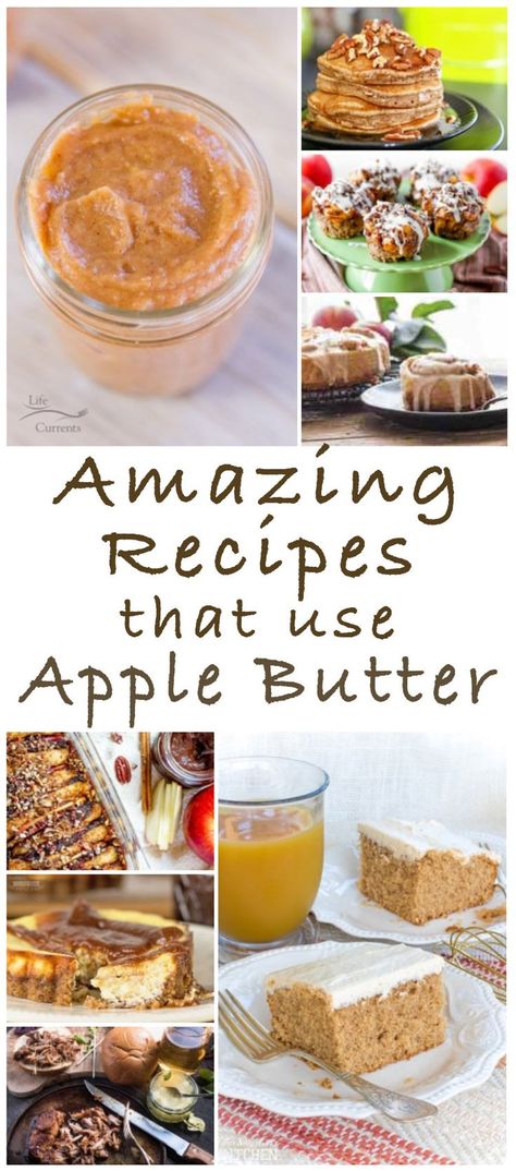 Fabulous Recipes that use Apple Butter - perfect for fall! Apple Butter Desserts, Apple Butter Uses, Recipe Using Apples, Apple Butter Recipe, Apple Dessert Recipes, Dessert Easy, Recipes Dessert, Apple Butter, Butter Recipe